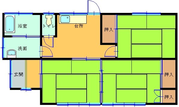 人吉戸建Aの物件間取画像